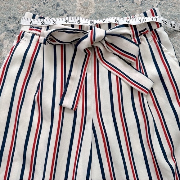 Zara striped wide leg cropped trouser pants - Picture 4 of 9